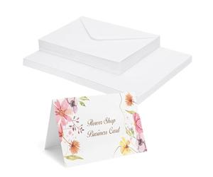20 Set Blank Half Fold Greeting Cards, White Envelopes Kit, 4x6 Inch Thick Cardstock Stationery for DIY Invitations, Thank You Notes, Wedding, Birthday, and Party Celebrations