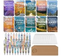 20 Set Christian Gifts Bulk Bible Verse Notebook Scripture Pen Prayer Tag