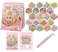 20 Set Fun DIY 3D House Stickers DIY Sticker Scene Collection Book for Kids Make Your Own Bookshop,Coffee Town,Xiaomao Flower Shop Therapy for Adult for Relief Stress Pass The Time