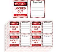 20 Set Lockout Tagout Padlock Labels 40 Pcs Loto Safety Identification Tags 1.06 x 1.18 inch Danger Do Not Remove Lockout Stickers Industrial Equipment Lockout Decals