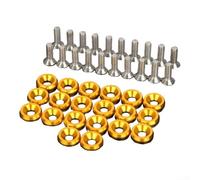 20 Set M6 Hex Bolt and Aluminum Fender Washer Kit for Vehicle Bumper, Trunk, Headlight, and License Plate Frame