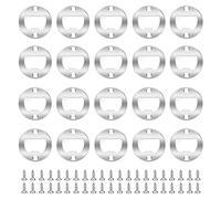 20 Set Stainless Steel Bottle Opener Insert Kits Metal Beer Bottle Opener Beer Wine Hardware Parts with 42Pcs Screws for DIY Resin Mould Kit Bottle Opener (Silver)
