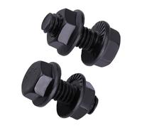 20-Sets 1/4-20 x 1/2" Hex Flange Bolts and Nuts Black, 304 Stainless Steel, Serrated Flange Anti-Vibration, UNC Full Thread