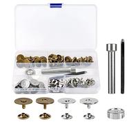 20 Sets 18MM Magnetic Button Clasp Snaps Fastener with Install Tool Magnetic Round Snaps DIY Craft Buttons Kit for Sewing, Craft, Purses, Bags, Clothes, Leather (Round)