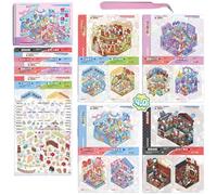 20 Sets 3D Sticker Scene Book,Sticker Therapy for Adults,Include 4 Sets Large and 8 Sets Small Size Beautiful House Isometric 3D Space DIY Scene Stickers Book