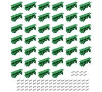 20 Sets / 40 Pcs 35mm PCB DIN C45 Rail Mounting Adapter Circuit Board Mounting Bracket Holder Carrier Clips for Circuit Breaker Relay Electrical Appliances Green
