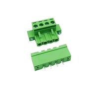 20 Sets 5.08mm Plug-in Terminal Block Right Angle/Straight Pin with Ears Screws Flange Fixing KF 2EDGKM+2EDGVM/RM 15EDGKM(Straight neeedle,20 SETS_10P)