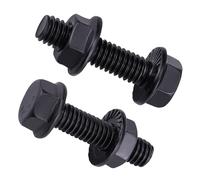 20-Sets 5/16-18 x 1-1/4" Hex Flange Bolts and Nuts Black, 304 Stainless Steel, Serrated Flange Anti-Vibration, UNC Full Thread