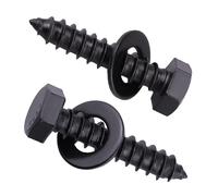 20-Sets 5/16 x 1-1/2" Hex Lag Screws and 5/16" ID Flat Washers, 304 Stainless Steel 18/8, Black Coated, Heavy Duty Wood Screws for Deck/Fence/Floor, by AOESIN