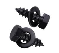 20-Sets 5/16 x 1 Hex Lag Screws and 5/16" ID Flat Washers, 304 Stainless Steel 18/8, Black Coated, Heavy Duty Wood Screws for Deck/Fence/Floor, by AOESIN