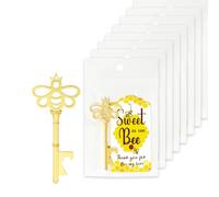 20 Sets Bee Party Favors for Guests, Key Shaped Bottle Opener and Thank You Tag for Themed Parties, Birthday, Bridal Shower, Wedding Keepsake Gifts