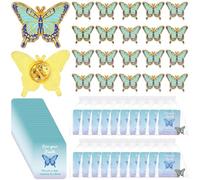 20 Sets Butterfly Pins on Cards Bulk Funeral Religious Christian Faith Gifts Butterfly Brooches with Cards Christian Lapel Pins for Women Church Sunday School Funeral Party Favour