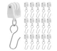 20 Sets Curtain Track Glider Hooks Quiet Roller Set Plastic Iron