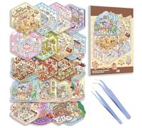 20 Sets DIY 3D House Stickers, Sticker Therapy Store, 3D Sticker Scene, Stickers, 3D Stickers, Sticker Scene, Sticker Therapy for Adults and Kids for Relief Stress Pass The Time