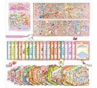 20 Sets DIY 3D Miniature Scene Sticker,3D House Scene Stickers with Tweezers Make Your Own Warm Home Dream House Books Sticker for Adults Girls Relief Stress,Party Birthday Favors Gift