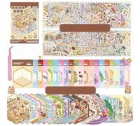 20 Sets DIY 3D Sticker Scene Collection Book for Kids Adults Cute Play Park Hamburg Castle Library Make Your Own Shop House Stickers for Gifts Therapy for Adult Relief Stress Pass The Time