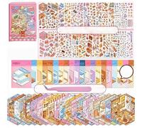 20 Sets DIY 3D Sticker Scene,Make Your Own House Miniature Cute Cartoon Animal Isometric Scene Funny Stickers for Kids,Sticker Therapy Scenes Collection Book for Adults Stress Relief Pass The Time