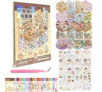 20 Sets DIY 3D Sticker Scene, Non-Toxic & Safe 3D Miniature Scene Therapy Stress Relief Sticker Scenes with Tweezers Creative Fun, Cute Cartoon Scenery Stickers for Relief Stress