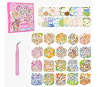 20 Sets DIY Stickers Scene Box,Cute 3D Mini House Stickers Set for Adults with Tweezers Make Your Own Room Simulation Game Sticker Scene Therapy for Adults Girls Relief Stress Pass The Time Gift