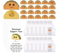 20 Sets Employee Appreciation Gifts Bulk Emotional Support Taco Lapel Pins with Motivational Cards Thank You Appreciation Gift Inspirational Gifts for Team Staff Coworker Student