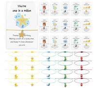 20 Sets Employee Appreciation Gifts Bulk for Coworkers Inspirational Pun Cards Mixed Animal Bracelets Staff Appreciation Gifts Christmas Thank You Gifts for Employees Teacher Team Colleague Volunteer