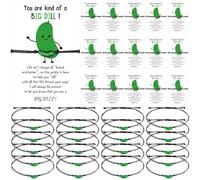 20 Sets Employee Appreciation Gifts Inspirational Bracelet Cute Positive Bracelets Emotional Support Pickle Bracelets with Encouragement Affirmation Cards for Volunteer Student Teacher Staff Coworkers