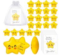 20 Sets Employee Appreciation Gifts Star Stress Balls Motivational Cards School Leaver End of Term You're a Shining Star First Day of Class from Teachers Coworkers Students