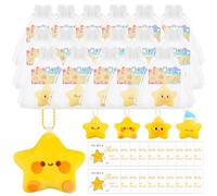 20 Sets Employee of The Month Gifts Bulk-Funny Plush Star Keychain Inspirational Cards Organza Bags Favors for Students from Teachers You Are A Star Keyring for Coworkers Volunteers Staff