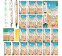 20 Sets End of Year Student Gifts Bulk Retractable Ballpoint Pens with Blessing Cards Zip Ties and OPP Bags for Classroom Prizes School Rewards Graduation Party Favors Student Gift Exchange Supplies