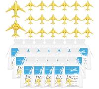 20 Sets Flight Attendant Appreciation Gifts Bulk 20 Airplane Pins with 20 Thank You Cards for Travel Adventure Accessories Suitcase Flight Attendant Accessories Airplane Party Favors