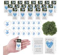 20 Sets Forget Me Not Pocket Hugs Token Bereavement Gifts Heart-shaped Dried Flower Keepsakes with Sympathy Matchbox Moss Dementia Alzheimer's Funeral Favours for Remembrance Memorial Loved One