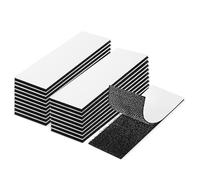 20 Sets Hook and Loop Tape Sticky Back, 3 × 10 cm Double Sided Sticky Pads Self Adhesive, Double Sided and Removable for Walls, Floor, Plastics, Glasses, Metals