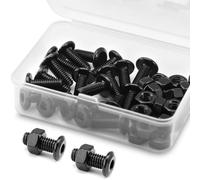 (20 sets) M6 x 16mm Flat Round Hexagon Socket Head Bolts and Nuts kit 304 Stainless Steel Black Oxide, Furniture bolts, Connector Screws for Furniture