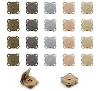 20 Sets Magnetic Snap Button, Sewing Closures Fasteners Metal Clasps Snap Buttons Magnets Clasps Magnet Bag Buckle, Plum Shape Press Studs for Bags DIY Clothing Purses Leather Coat Handbag, 14mm