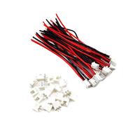 20 Sets Mini Micro JST-XH 2.54 mm Pitch 2 Pin Connector with 10 cm Silicone Cable and Socket