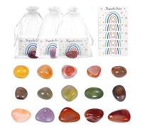 20 sets of lucky stones for children with greeting cards and organza bag, perfect for party bags, children's birthday party favours and for gift bags, as crafts or special souvenirs