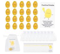 20 Sets Positive Potato Gift Bulk,Positive Affirmation Cards with Cute Resin Potatos& Gift Bag Multipack Inspirational Gift for Women Students Colleagues Staff Employee Family (Potato)