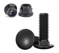 20-Sets Schlossschrauben Φ5 mm mit Flansch Sechskantmuttern aus Edelstahl A2 / V2A Schloßschrauben Schwarze Verzinkung (M5x16mm)