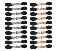 20 Sets Sew on Toggle Closures, PU Leather Metal Cardigan Clip Holder Vintage Poncho Clasp Pin Multipurpose Leather Cloak Clasp for Jeans, Capes, Scarves, Shawls, Cardigans