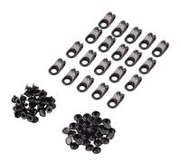 20 Sets Shoe Lace Hooks Shoelace Buckles with Rivets Alloy for Hiking Climbing Mountaineering Work Boots (Grey)