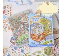 20 Sets Sticker Therapy for Adults,DIY 3D Sticker Scene Collection Book for Adults Kids Girls,Make Your Own Isometric House Stickers Relief Stress Pass The Time Birthday Gift