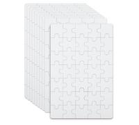 20 Sheet Blank Puzzles to Draw Write On, 3.9x5.9in, 35 Pieces a Sheet, White Jigsaw DIY Puzzle Kit Paintable Writable Heat Transfer for Brain Game
