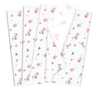 20 Sheet Clover Rose Tissue Paper, 20x14in Clover Rose Pattern Art Paper for Easter Spring Party Home Decor Gift Crafts