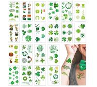 20 Sheet St.Patrick's Day Tattoos, Shamrock Temporary Tattoo Stickers for Kids Adults, St. Paddy's Day Irish Lucky Shamrock Tattoo Sticker, Irish Clover Tattoos for Parade Party Decorations