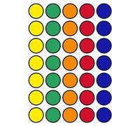 20 Sheets - 700 Sticky Dots Size 13mm Diameter - Multi-Coloured Circles