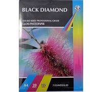 20 Sheets A4 155gsm Black Diamond Double Sided Gloss Photo Paper
