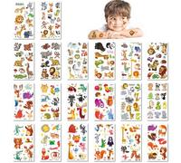 20 Sheets Animal Temporary Tattoo Stickers Cute Cartoon Zoo Animals Waterproof Cute Face Stickers Fun Temporary Stickers