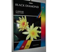 20 Sheets Black Diamond Heavyweight Doublesided Hi-Res A4 220gsm Light Canvas Effect White Inkjet Printer Paper (Not 100% Cotton Canvas)