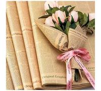 20 Sheets Brown Wrapping Paper, DIY Packaging Paper Vintage Newspaper Gift Flowers Kraft Wrapping Paper for Art Craft Gift Flower Decor (50 x 70 cm)