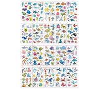 20 Sheets Children's Cartoon Sea Animal Tattoo Stickers Waterproof Fun Undersea Party Temporary Stickers